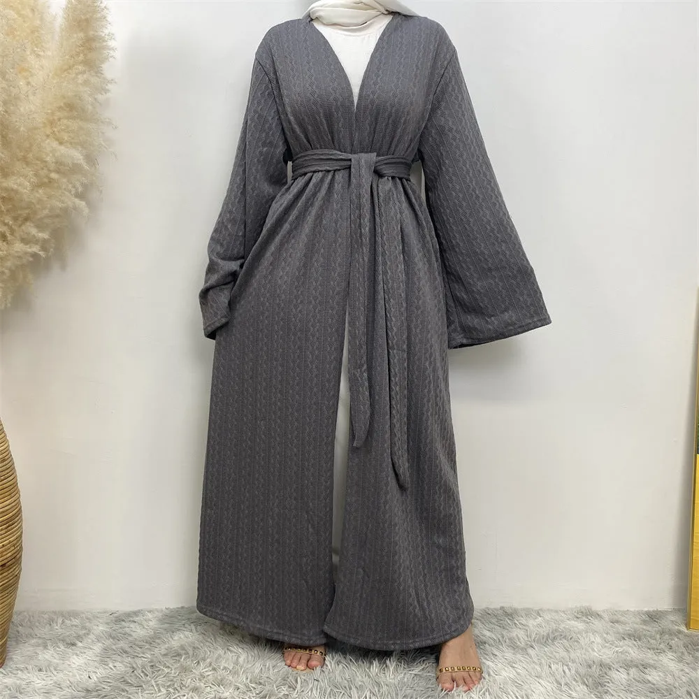 1955-1 plain Sweater muslim abaya dress