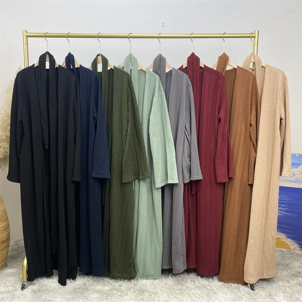 1955-1 plain Sweater muslim abaya dress