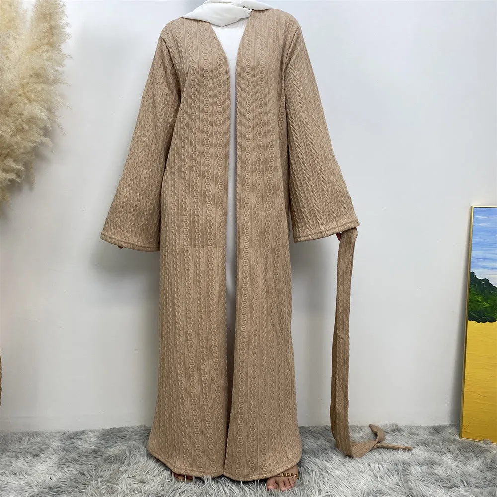 1955-1 plain Sweater muslim abaya dress