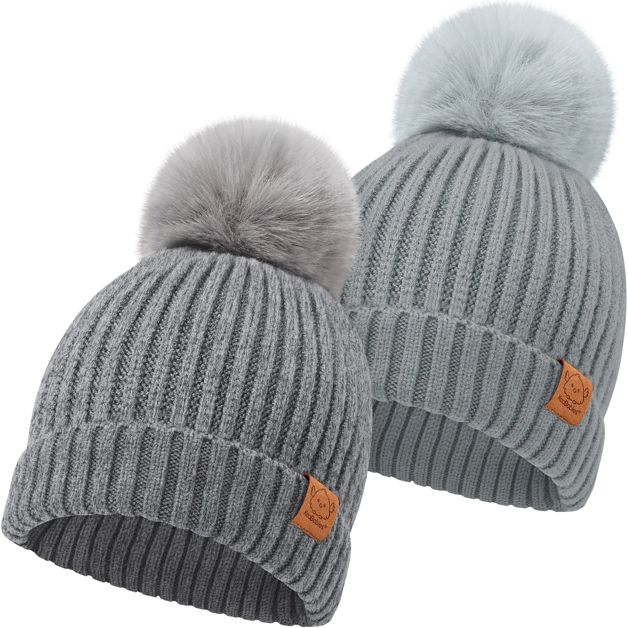 2-Pack Pom Knitted Beanie