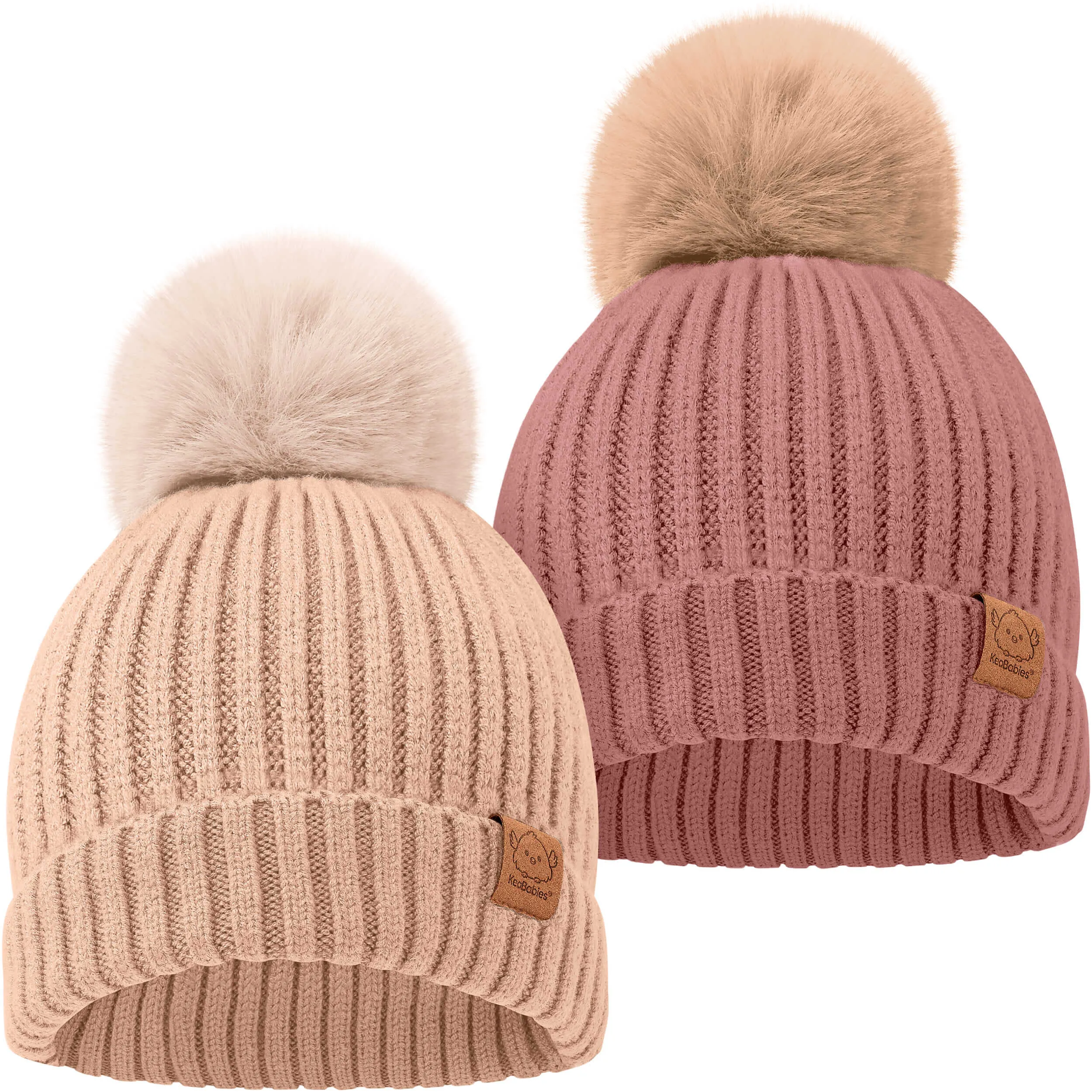 2-Pack Pom Knitted Beanie