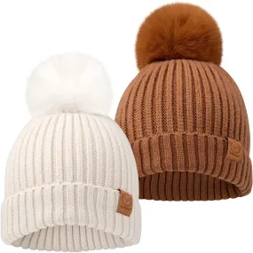 2-Pack Pom Knitted Beanie