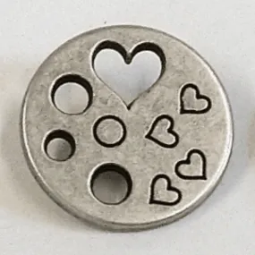 23mm Multi Circles Hearts Metal Shank Buttons