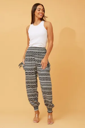 ABSTRACT PRINT BOHO HAREM PANTS