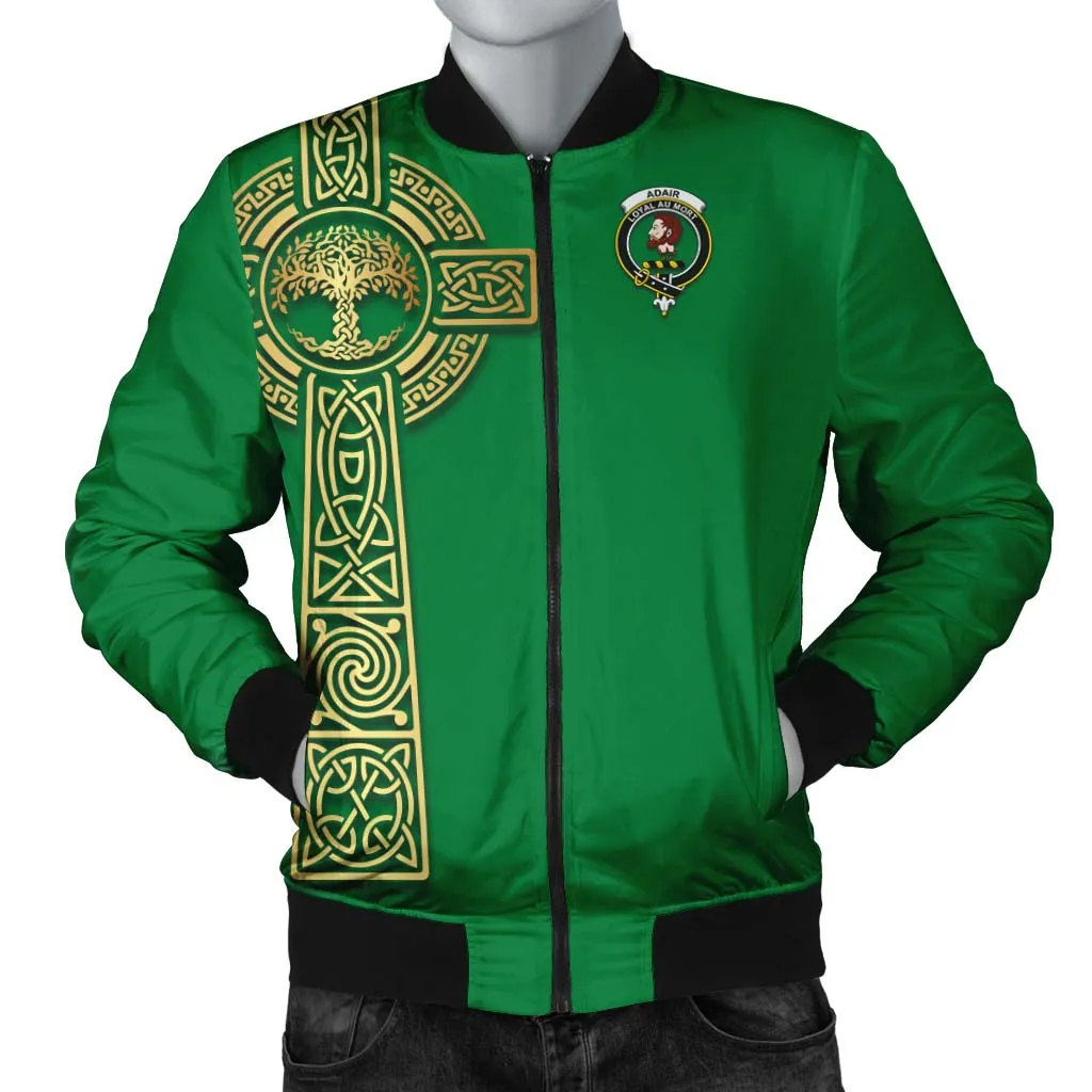 Adair Clan Bomber Jacket with Golden Celtic Tree Of Life