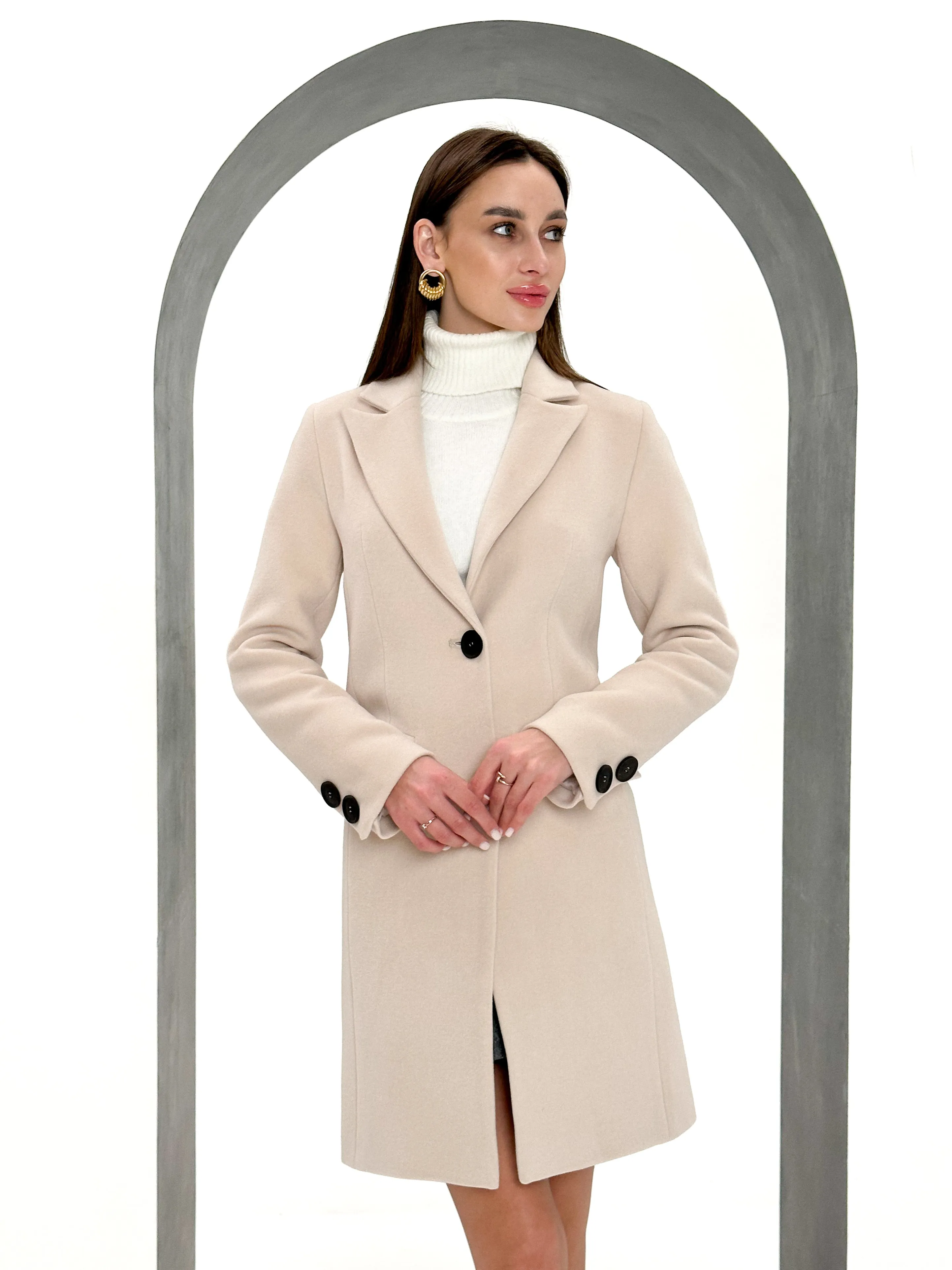 Adelina Fitted Wool Blend Coat