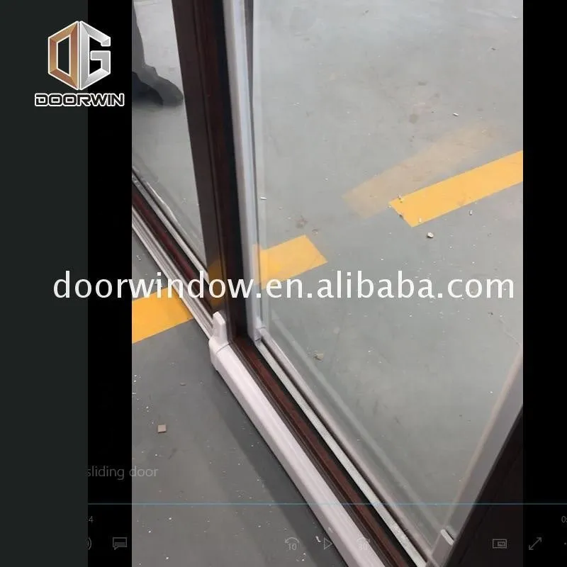 aluminum wood frosted glass tilt sliding door