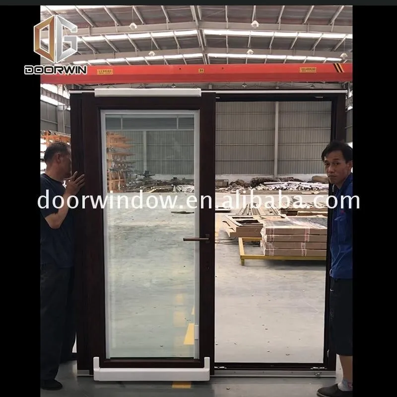 aluminum wood frosted glass tilt sliding door