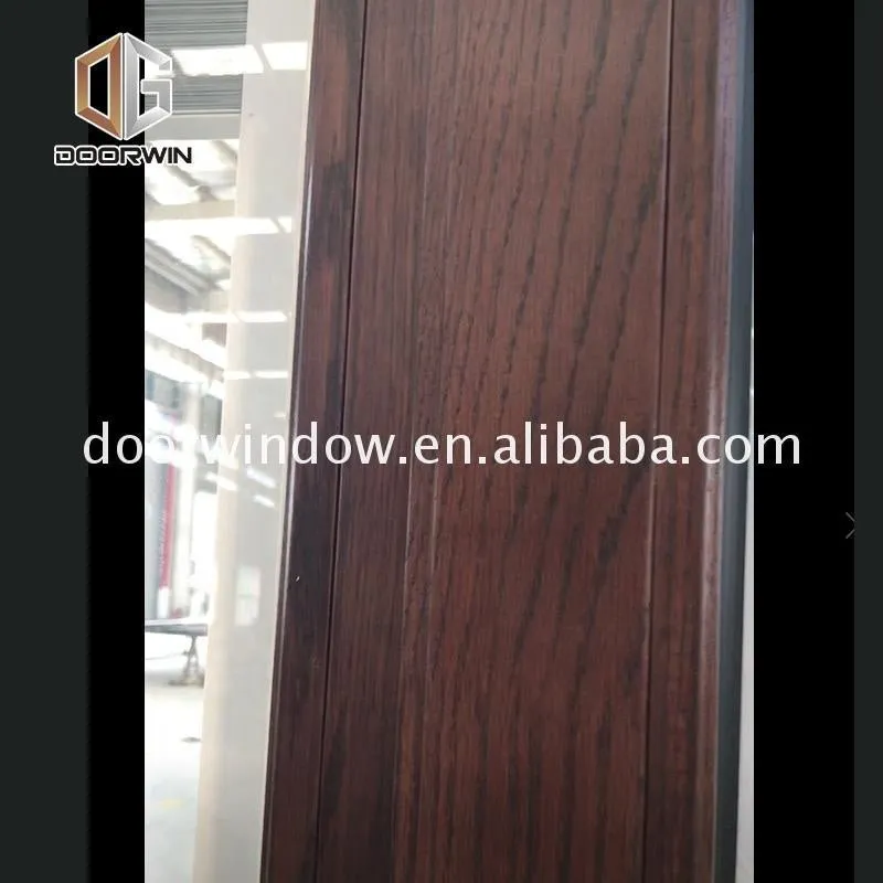 aluminum wood frosted glass tilt sliding door