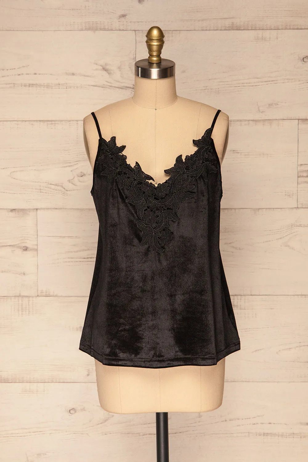 Amantea Black | Velvet Camisole