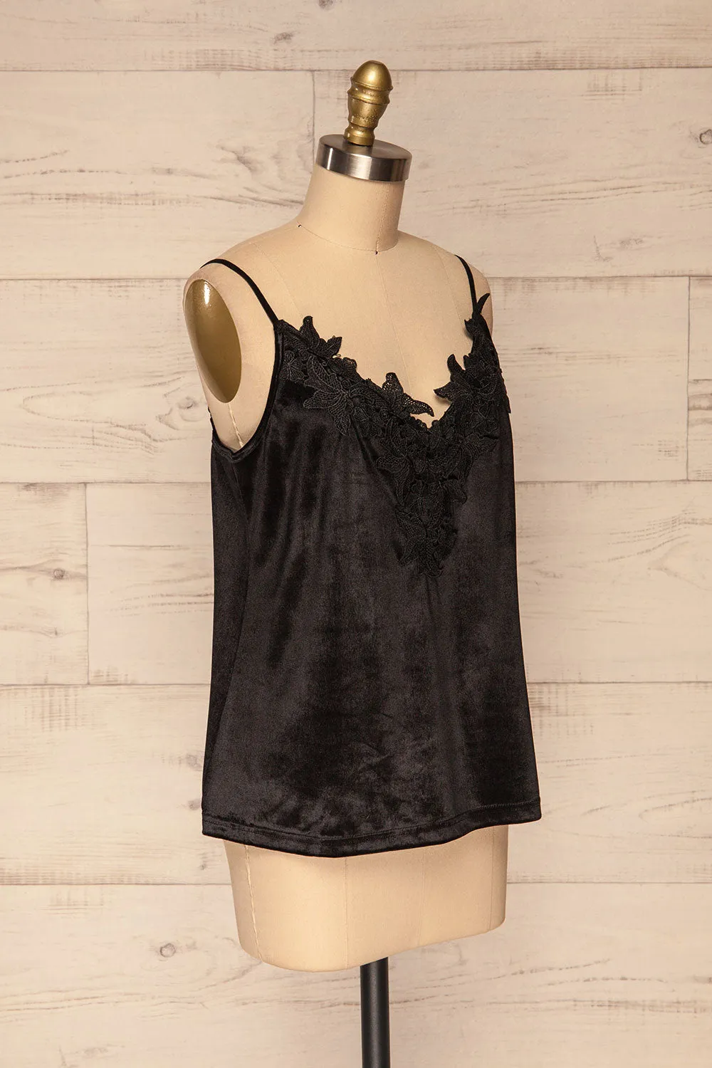 Amantea Black | Velvet Camisole