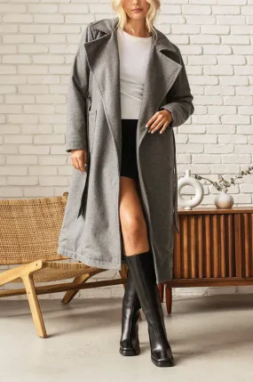 Apolline Grey | Belted Wool Coat