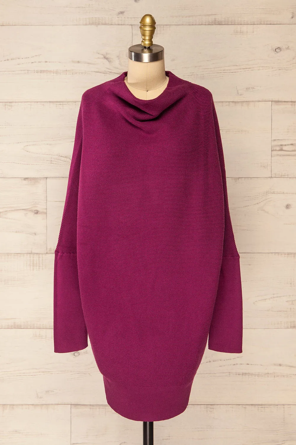 Arrecife Burgundy | Short Knit Sweater Dress