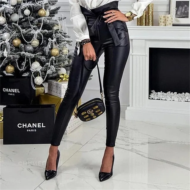 Audrey Black Belt High Waist Pants