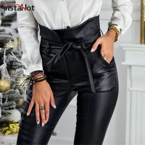 Audrey Black Belt High Waist Pants