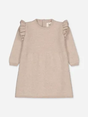 BABY RUFFLED DRESS BEIGE