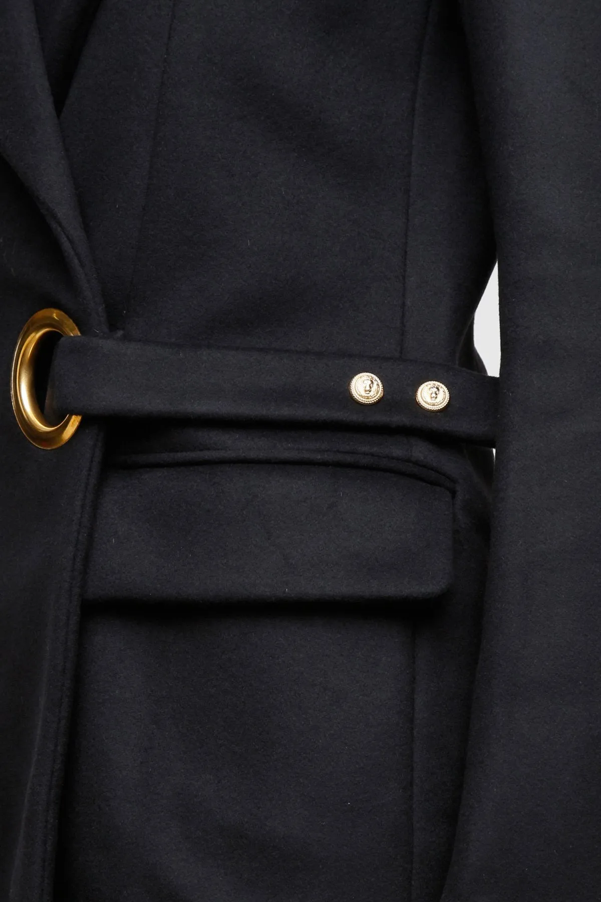 Balmain Wrap Wool Coat