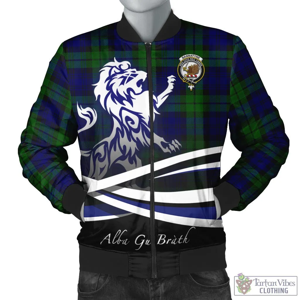 Bannatyne Tartan Bomber Jacket with Alba Gu Brath Regal Lion Emblem