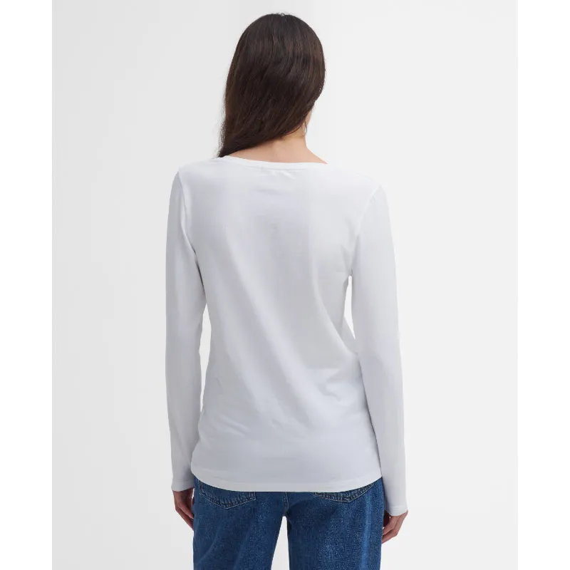 Barbour Fareham Ladies Long Sleeve T-Shirt - White