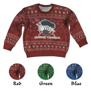 Barclay Clan Christmas Kid Ugly Sweater with Gnome Playing Bagpipes