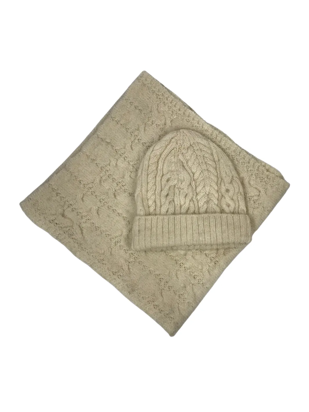 Beanie & Snood Set - Cream