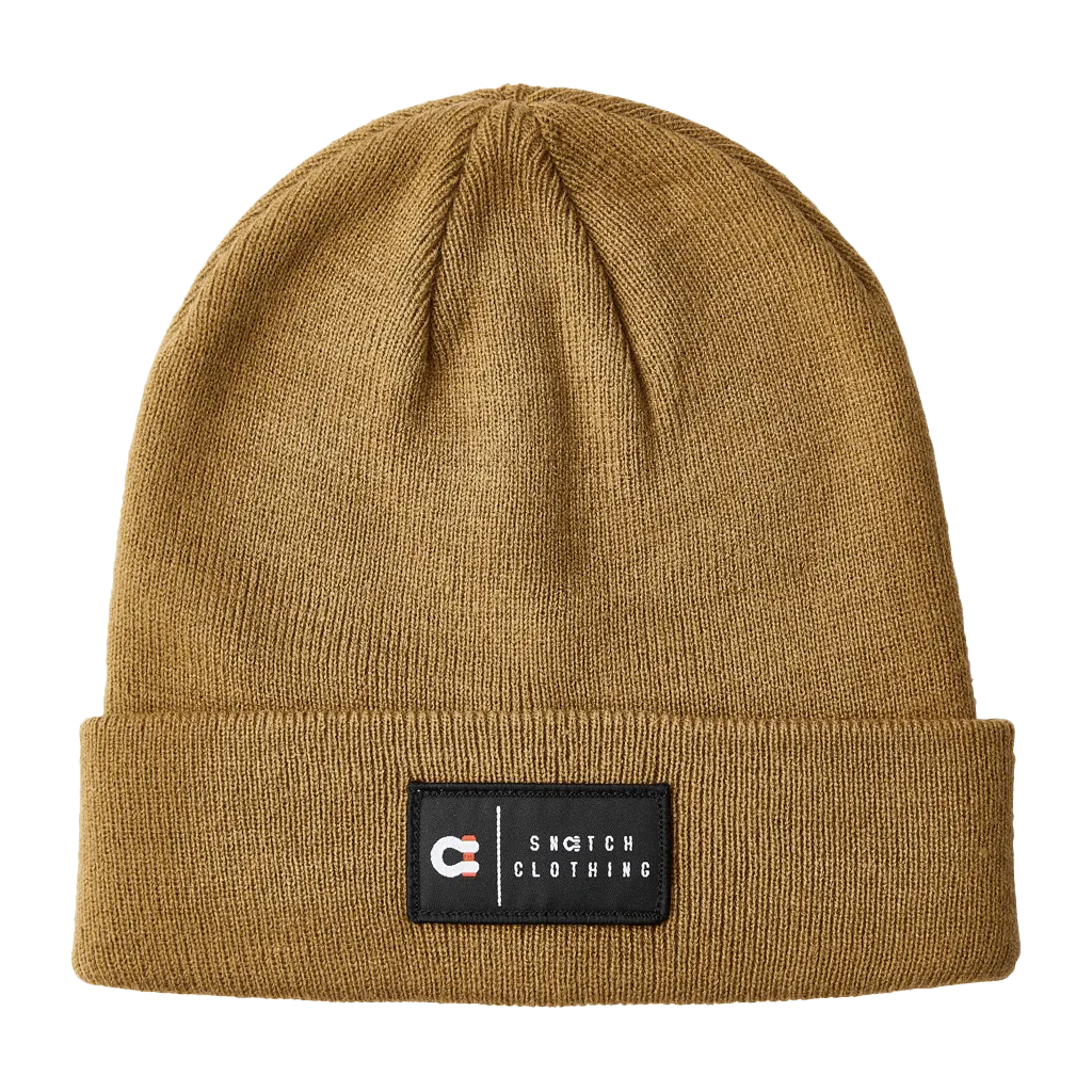 Beanie Patch Label Dark Sand