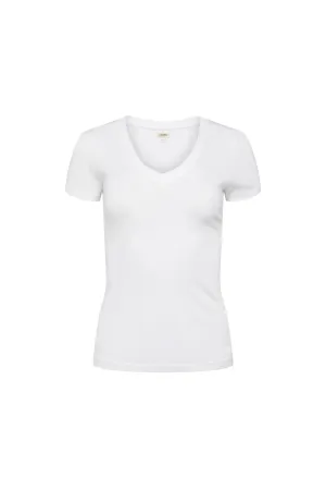 Becca V Neck Tee White