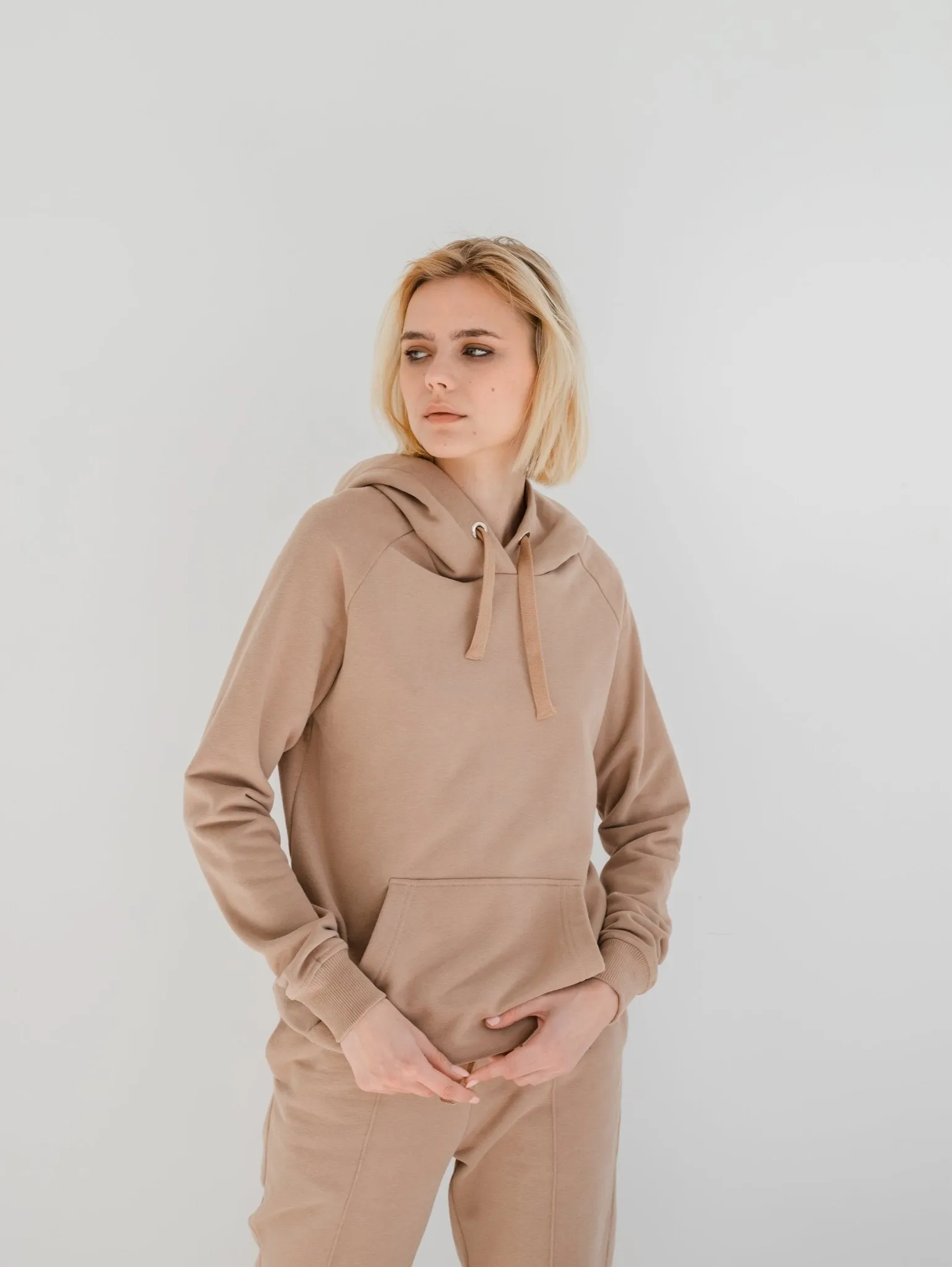 Beige Premium Cotton Hoodie by Zlitay – Cozy & Stylish