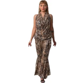 Belly Dance Snake Patterned Top and Harem Pant Costume Set