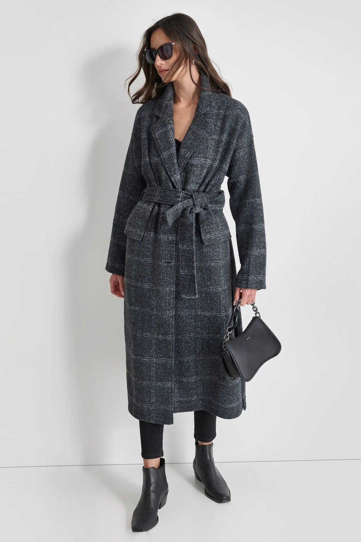 BELTED WOOL ROBE COAT