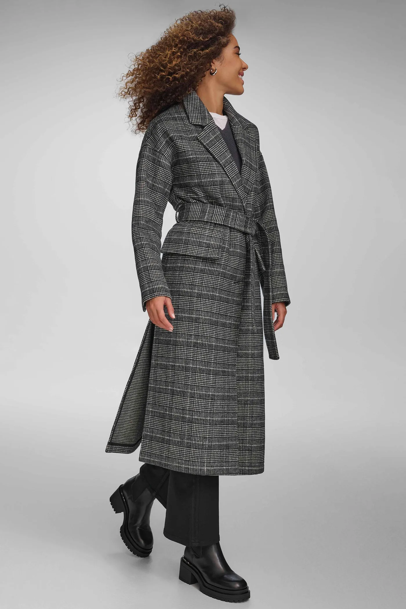 BELTED WOOL ROBE COAT