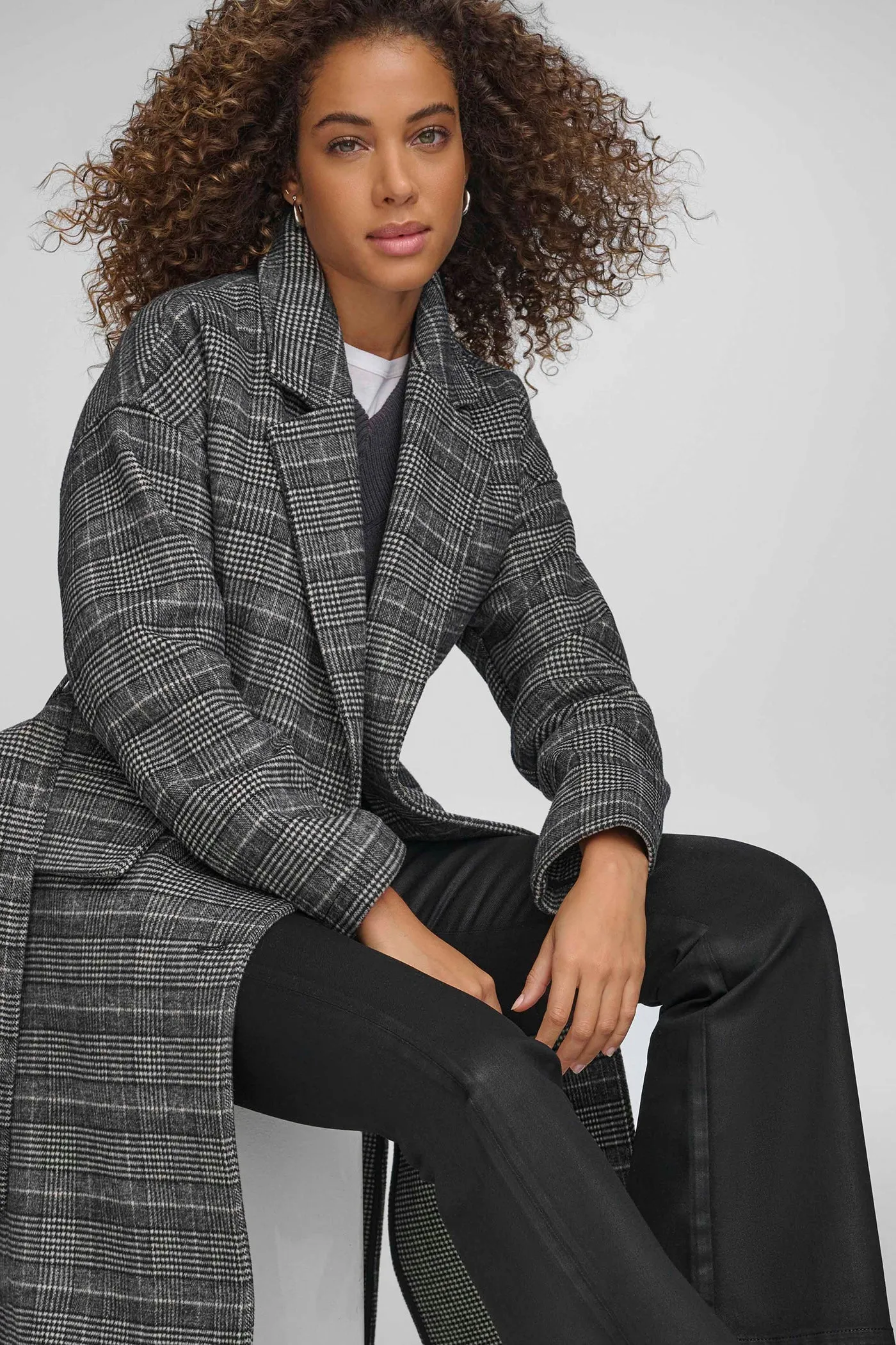 BELTED WOOL ROBE COAT