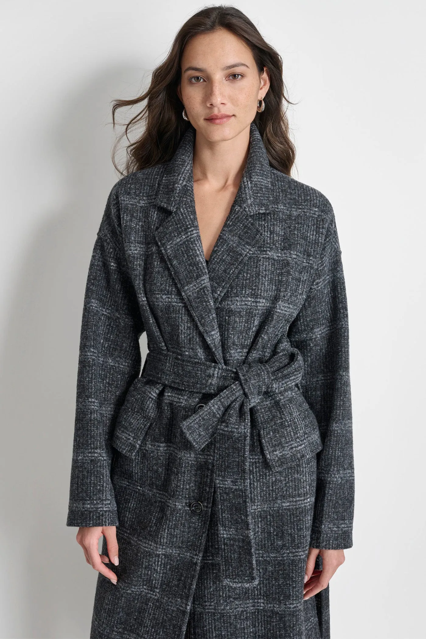 BELTED WOOL ROBE COAT