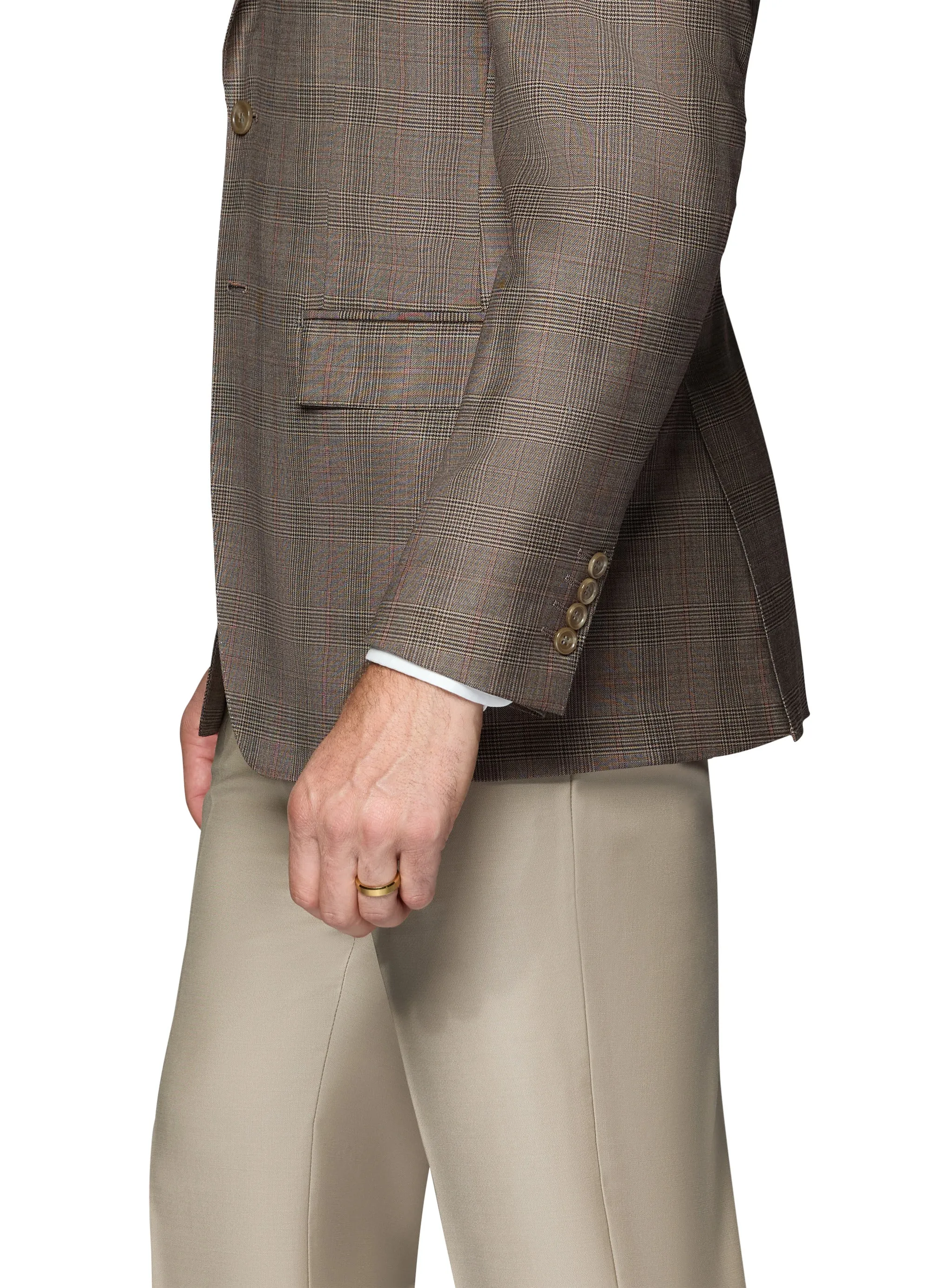 Berragamo Wool Sport Coat Modern Fit - Brown Plaid