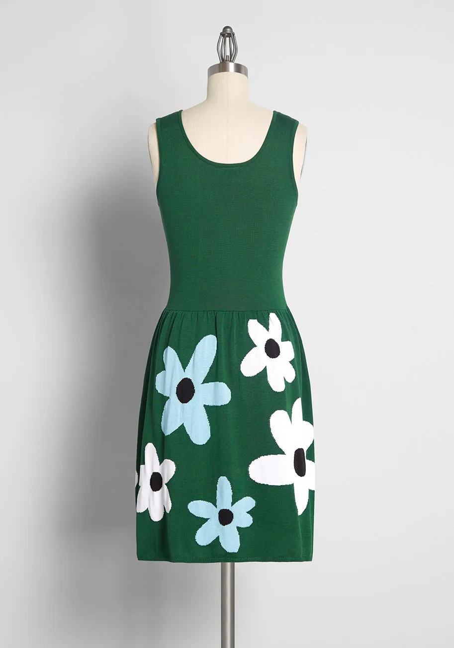 Bloom Boldly Sleeveless Sweater Dress