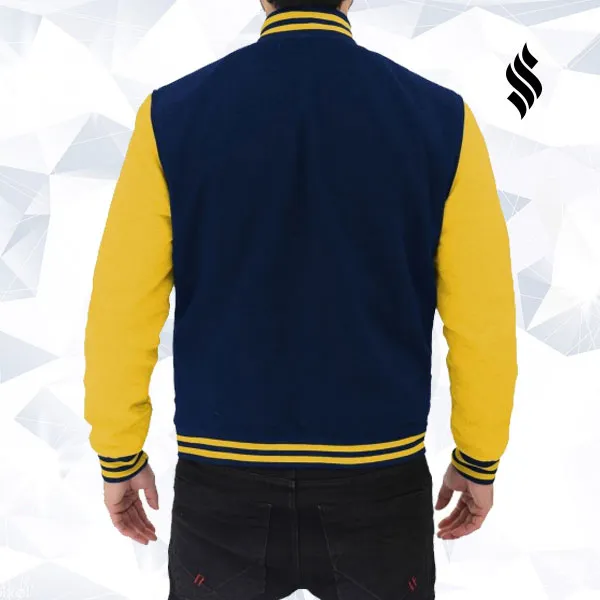 Blue and Yellow Varsity Jacket Mens