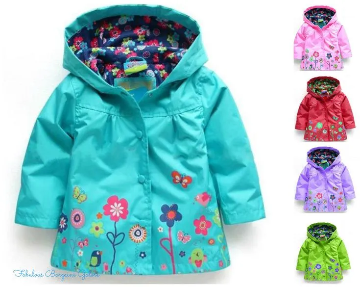 Blue Raincoat with Floral Detail #1000868