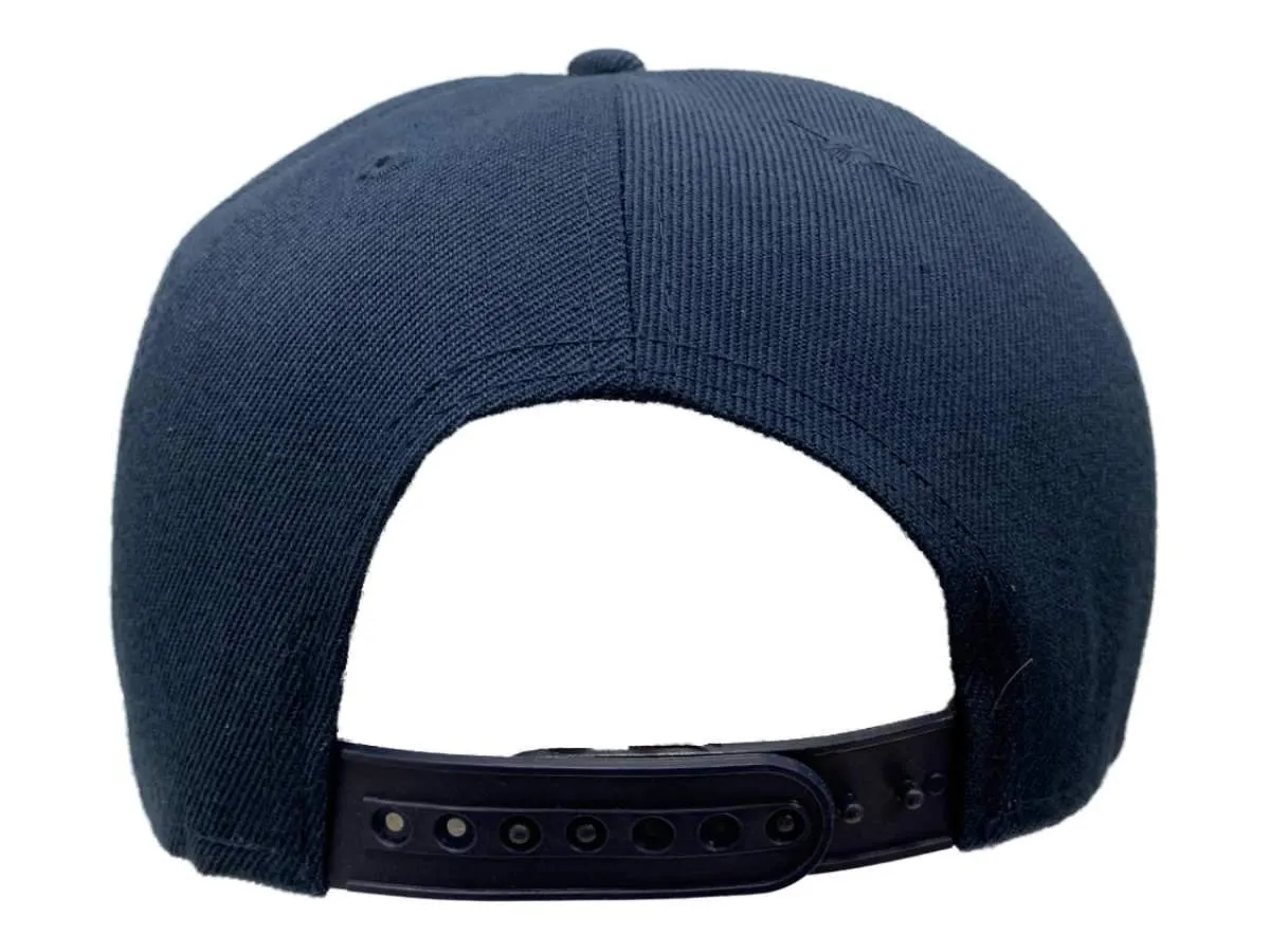 Boss XM Navy & White Structured Adjustable Snapback Flat Bill Hat Cap