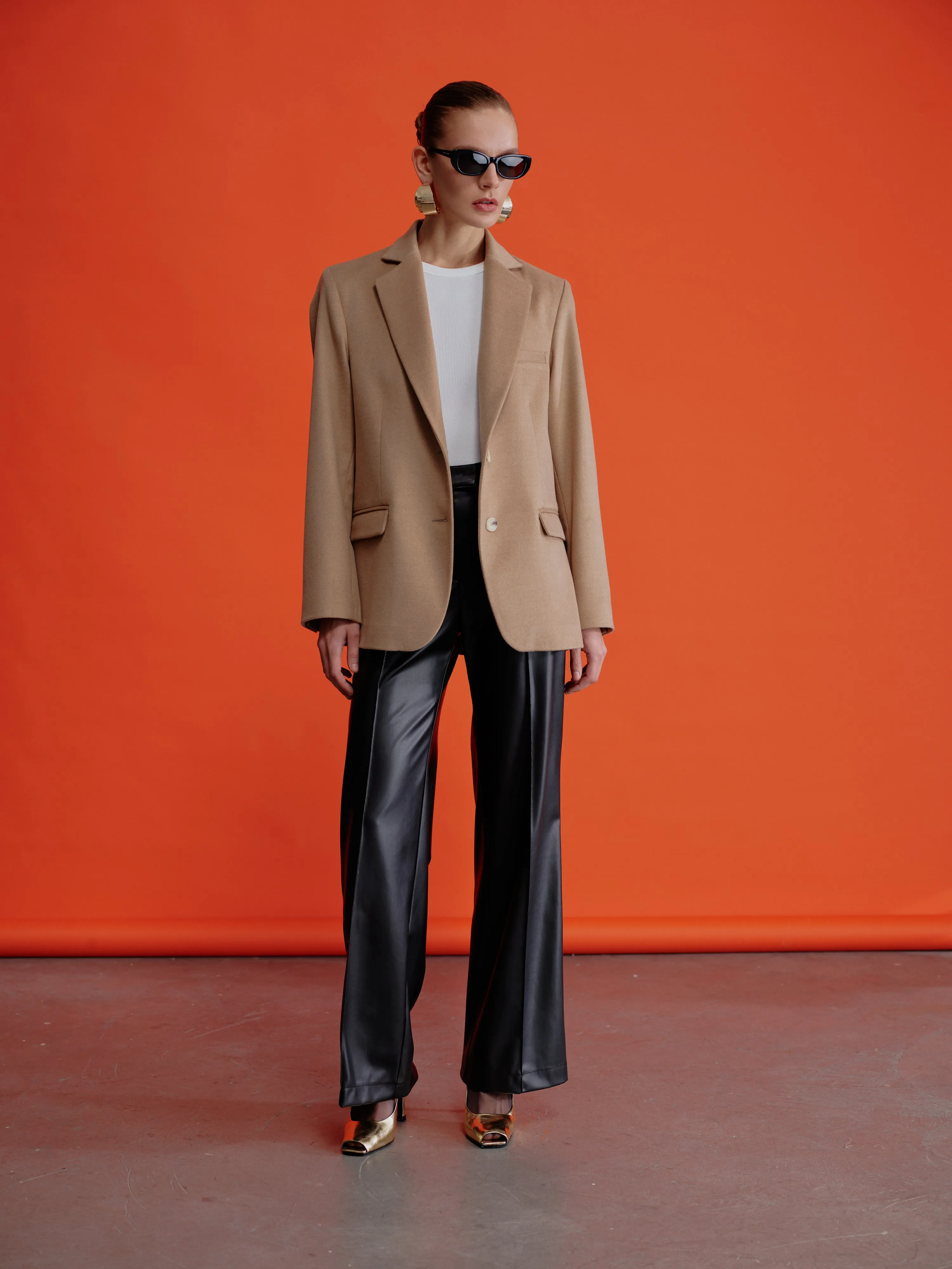 Boxy Blazer Jacket  in Camel