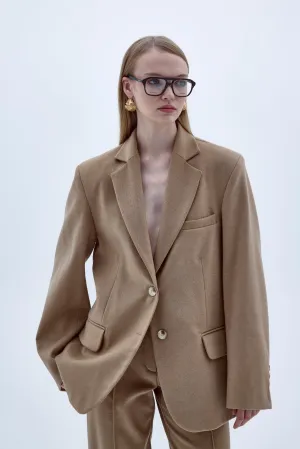 Boxy Blazer Jacket  in Camel