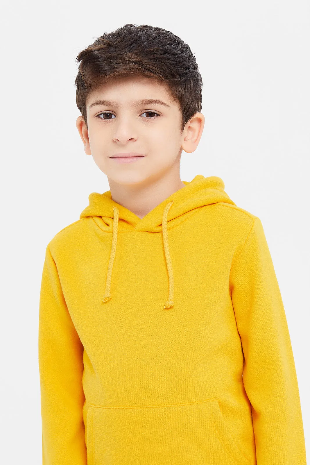 Boys Yellow Hooded Sweatshirt