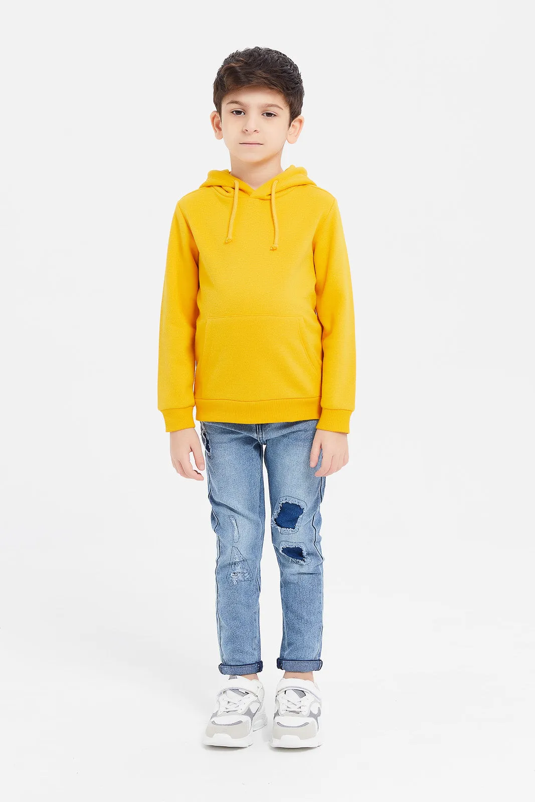 Boys Yellow Hooded Sweatshirt