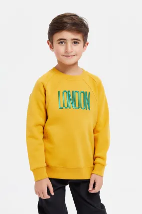 Boys Yellow London Embroidered Sweatshirt