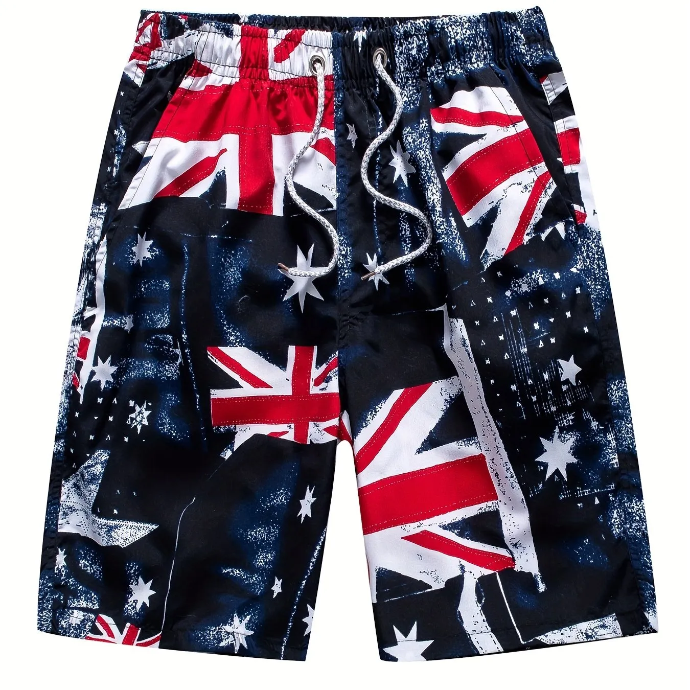 British Flag Quickdry Drawstring Swim Trunks  Beach Perfect