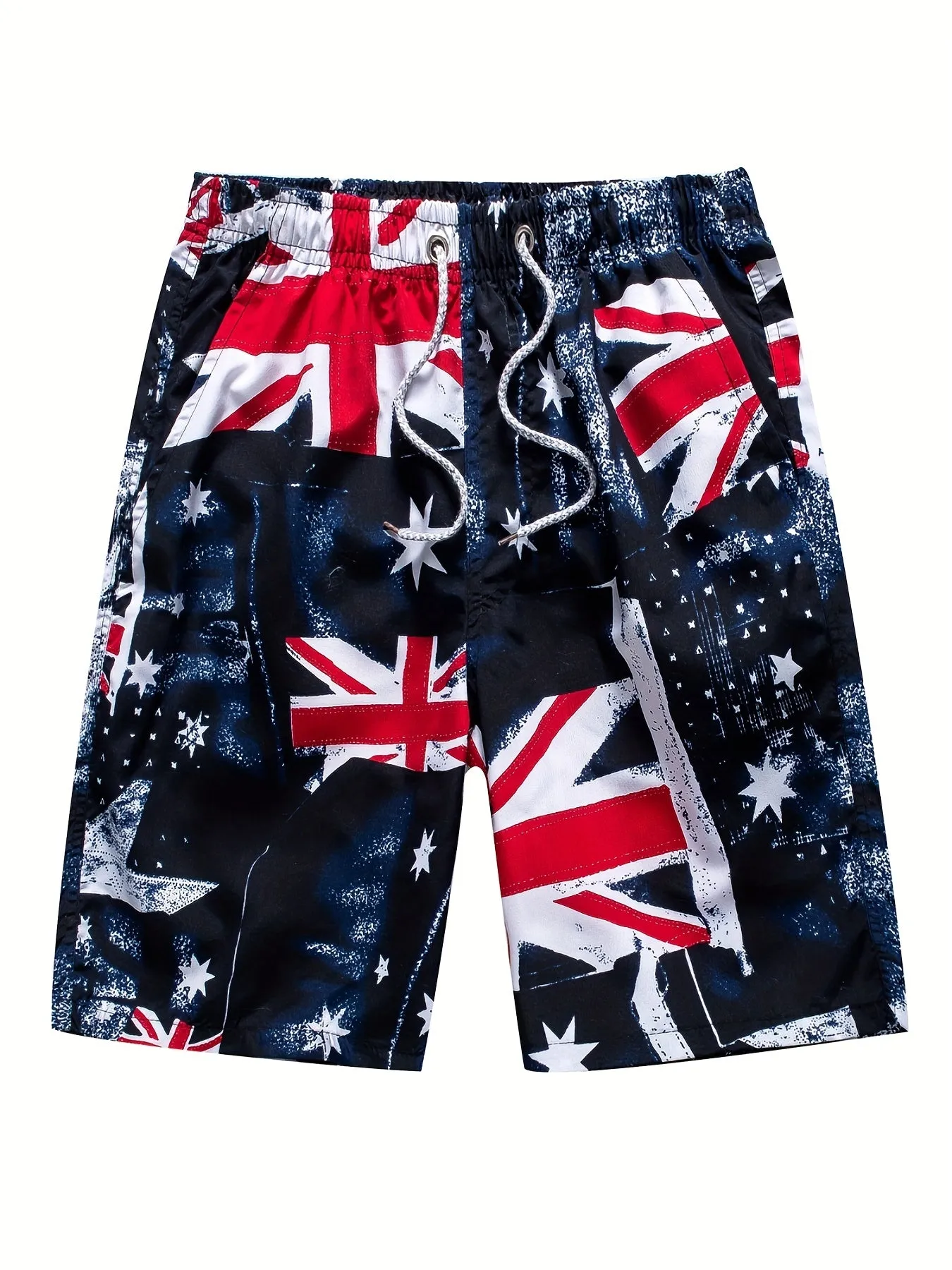 British Flag Quickdry Drawstring Swim Trunks  Beach Perfect