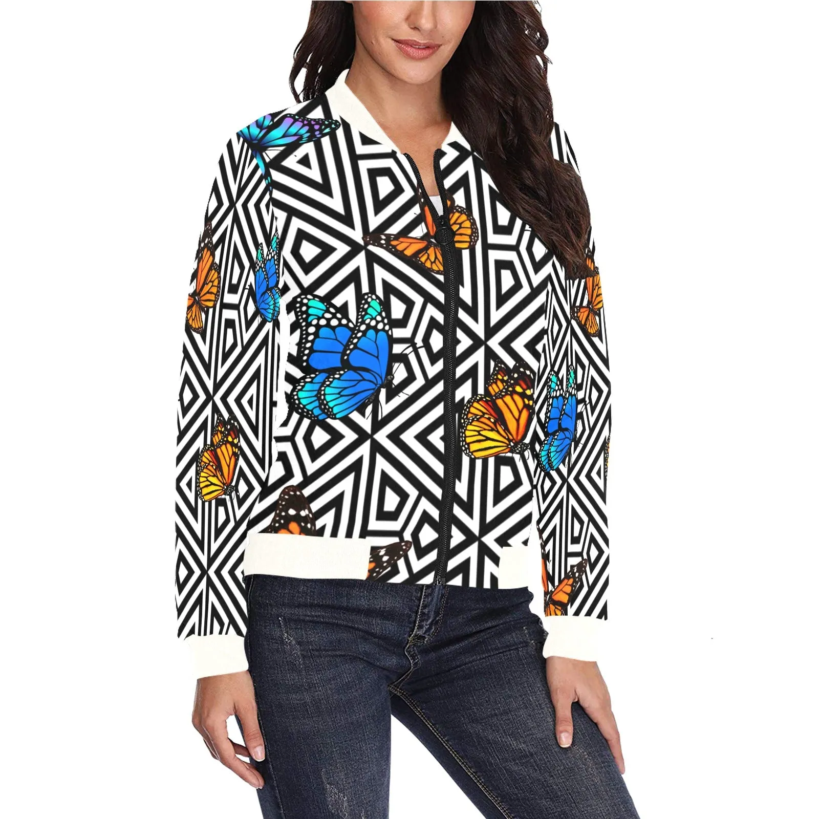 BUTTERFLY LCC Bomber Jacket for Women