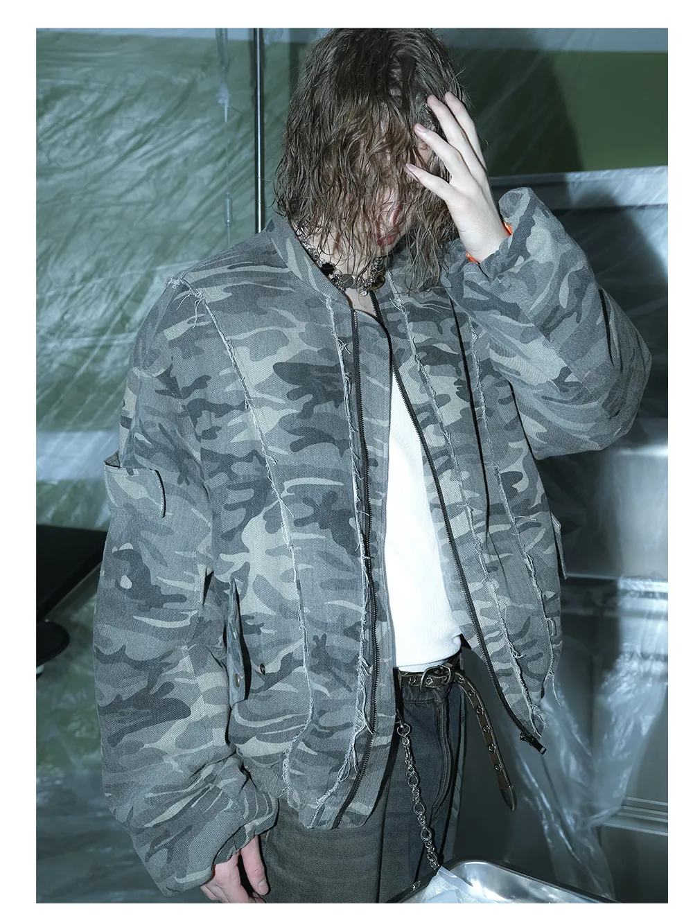 Camouflage American Casual Loose Bomber Jacket