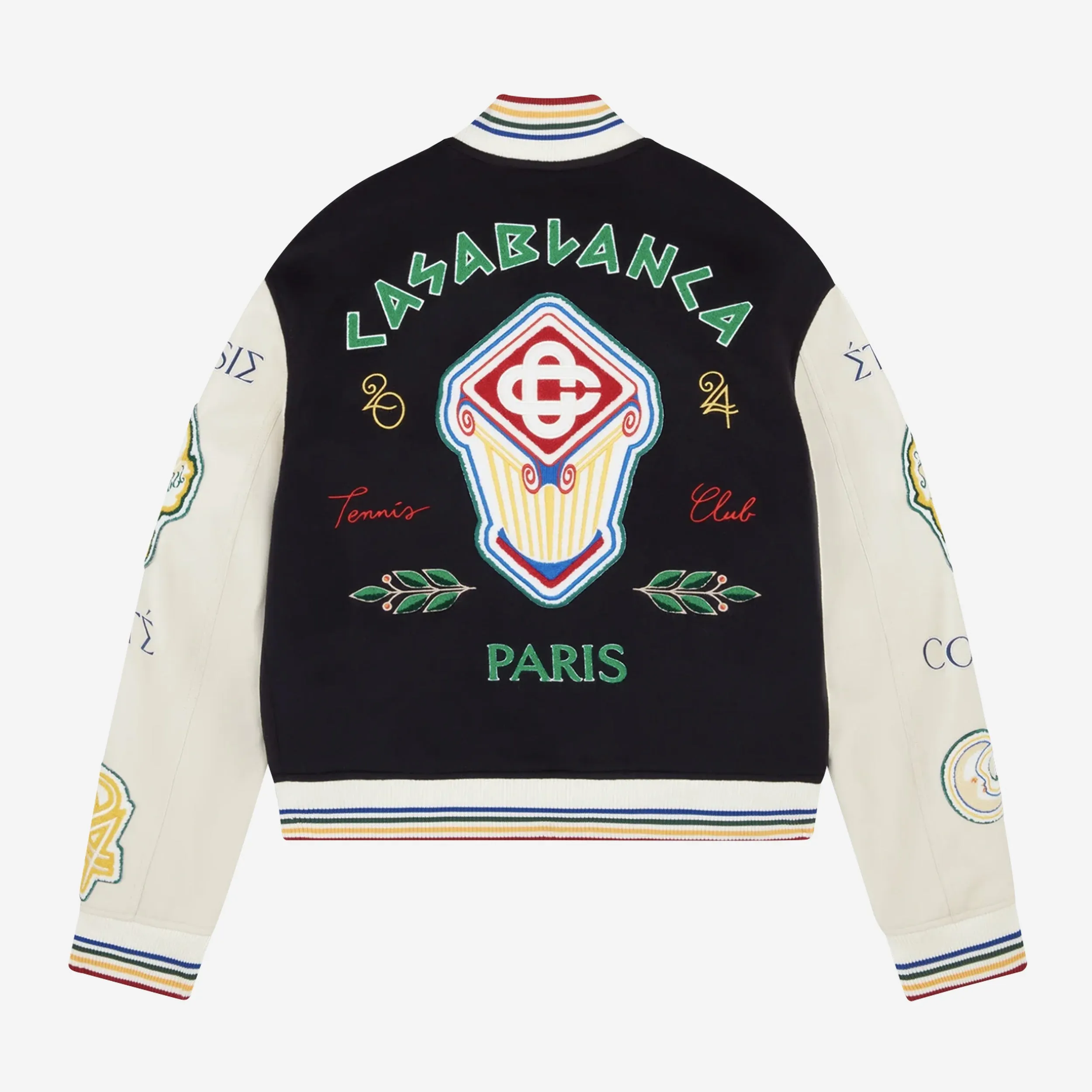 Casablanca Chenille Patchwork Wool-Blend Bomber Jacket