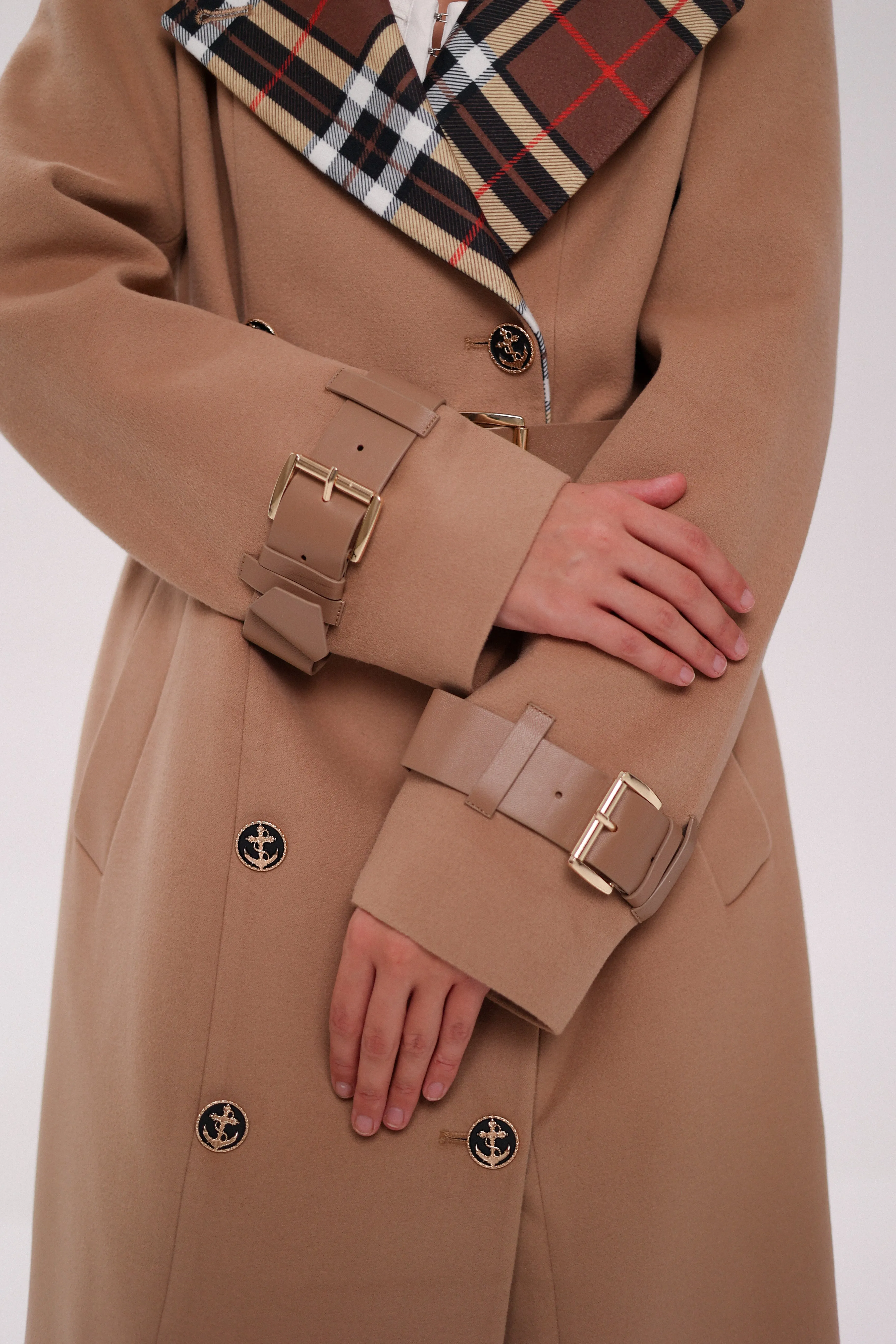 Cashmere Wool Blend Trench Coat in Camel