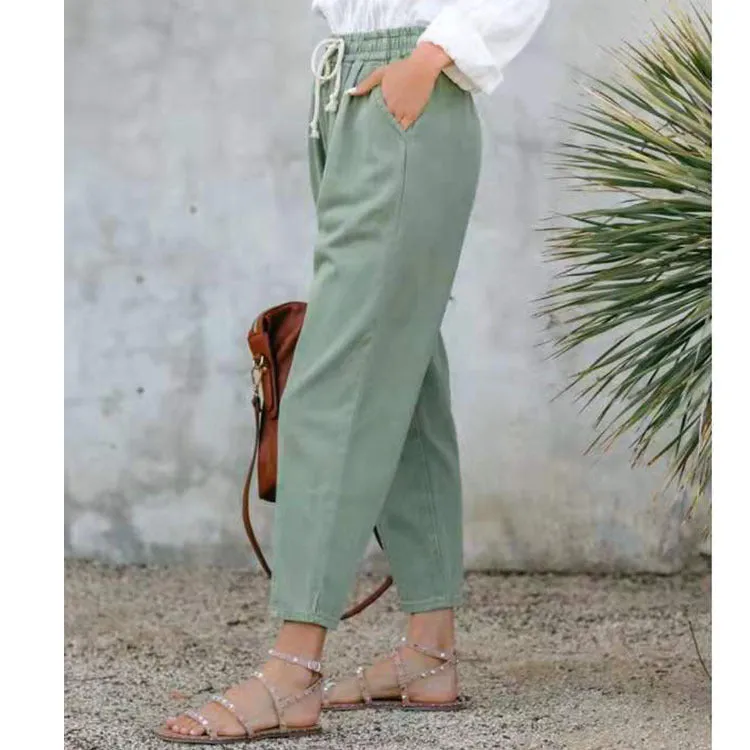 Casual High-waist Straight-leg women trouser pants